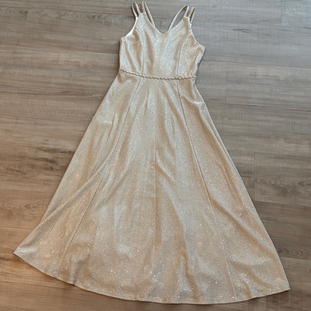 Xtraordinary Glittering Gold/Cream Girls Dress